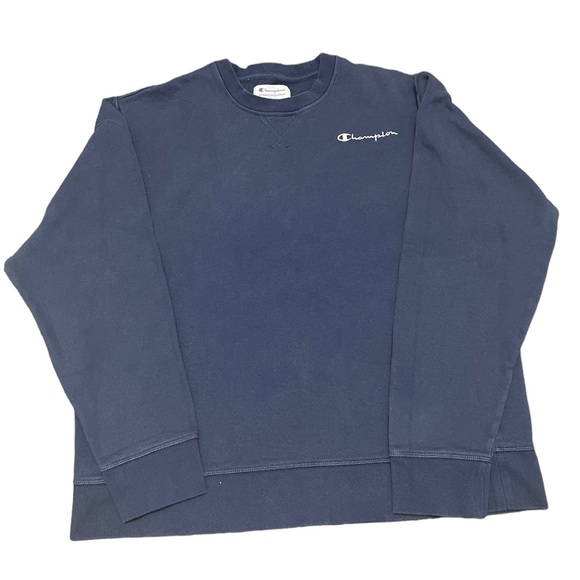 Champion Other - Champion Blank Navy Blue Crewneck Pull Over Sweatshirt Sz XL